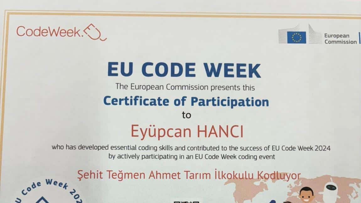 EU CODE WEEK BAŞVURMUZU YAPTIK